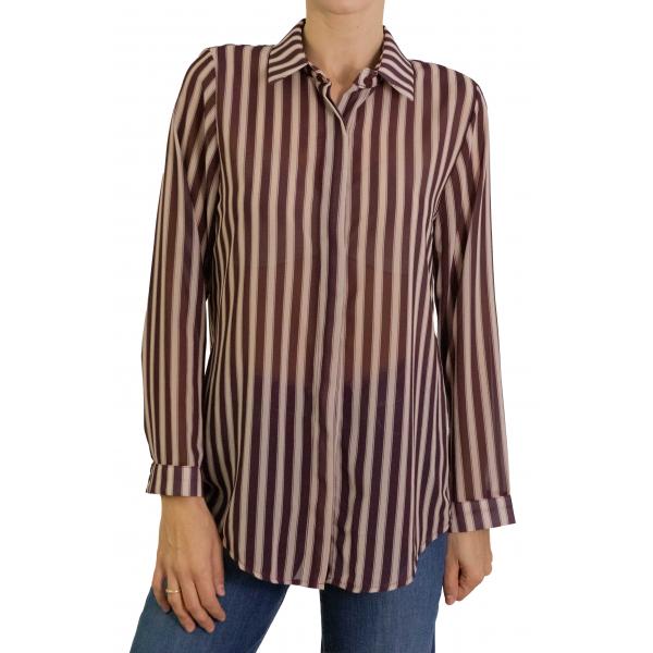 Camicia con colletto a righe 